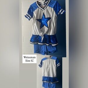 Weissman Blue and White Sequined Star Costume- Dallas cowboy cheerleader